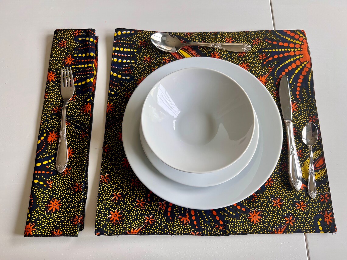 13 pieces Set African Print Placemats - Image 3