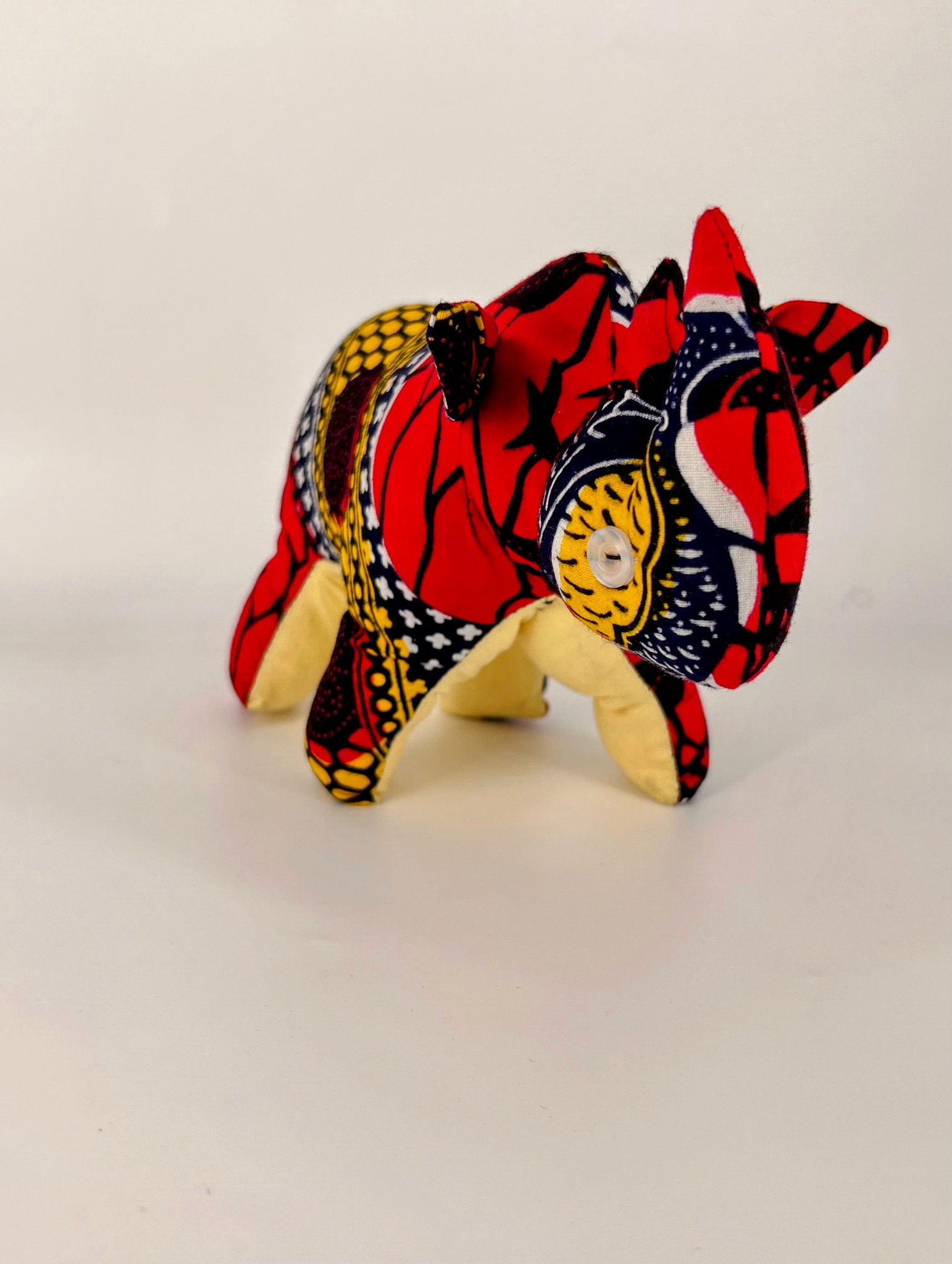 Stuffed Animal Rhino, African print - Image 2