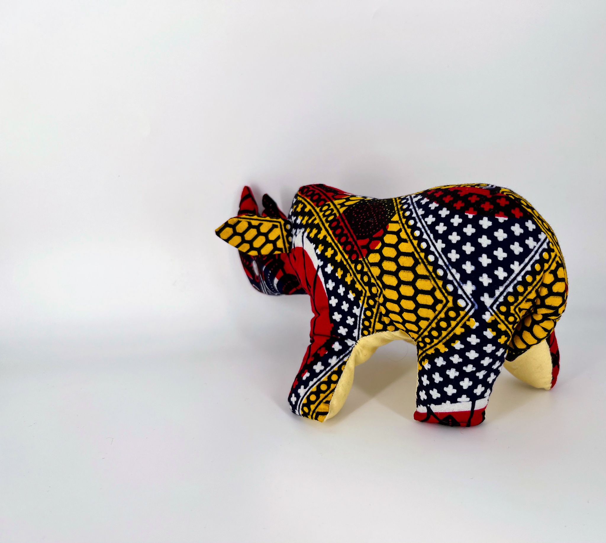 Stuffed Animal Rhino, African print - Image 8