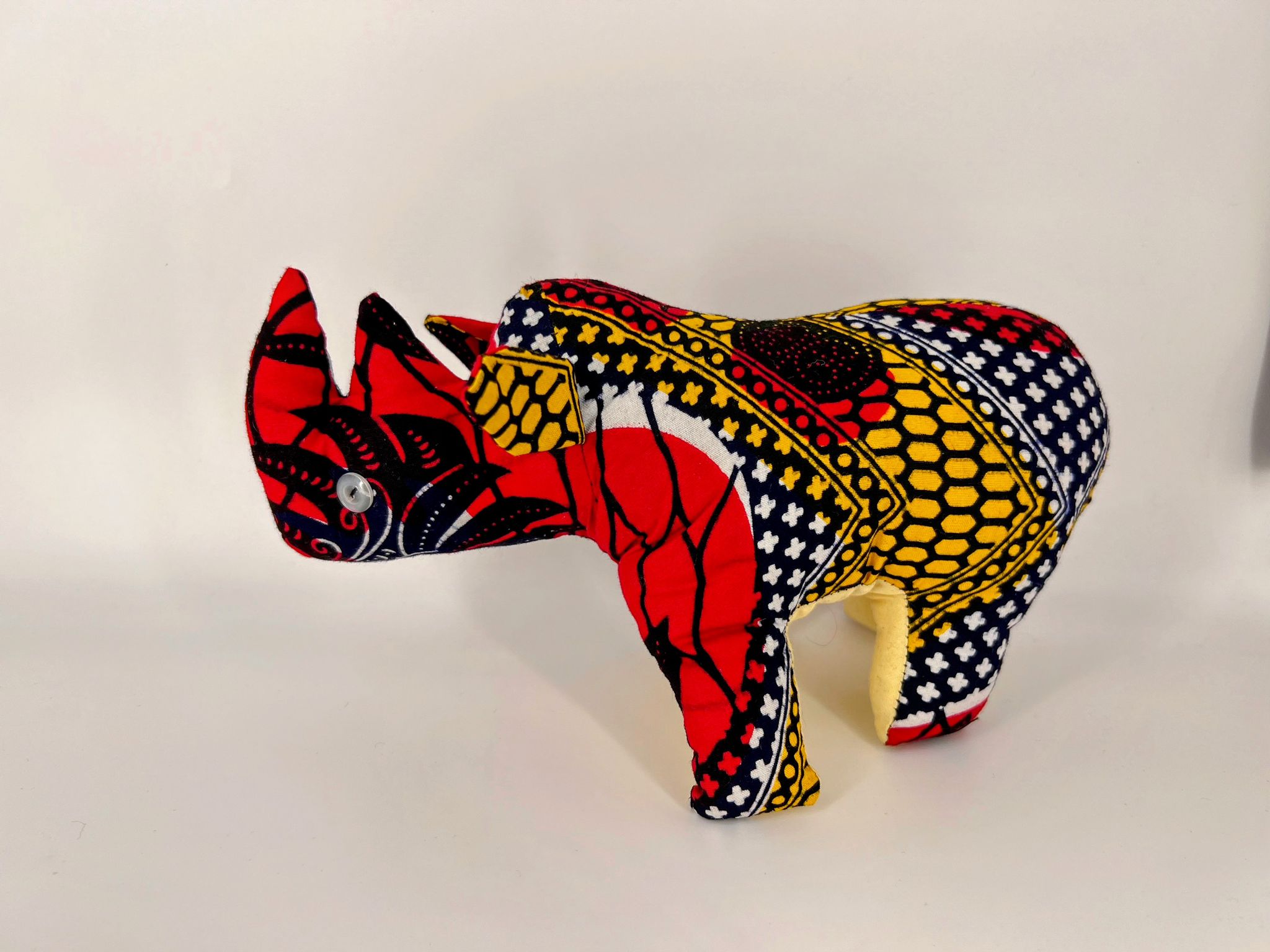 Stuffed Animal Rhino, African print - Image 5