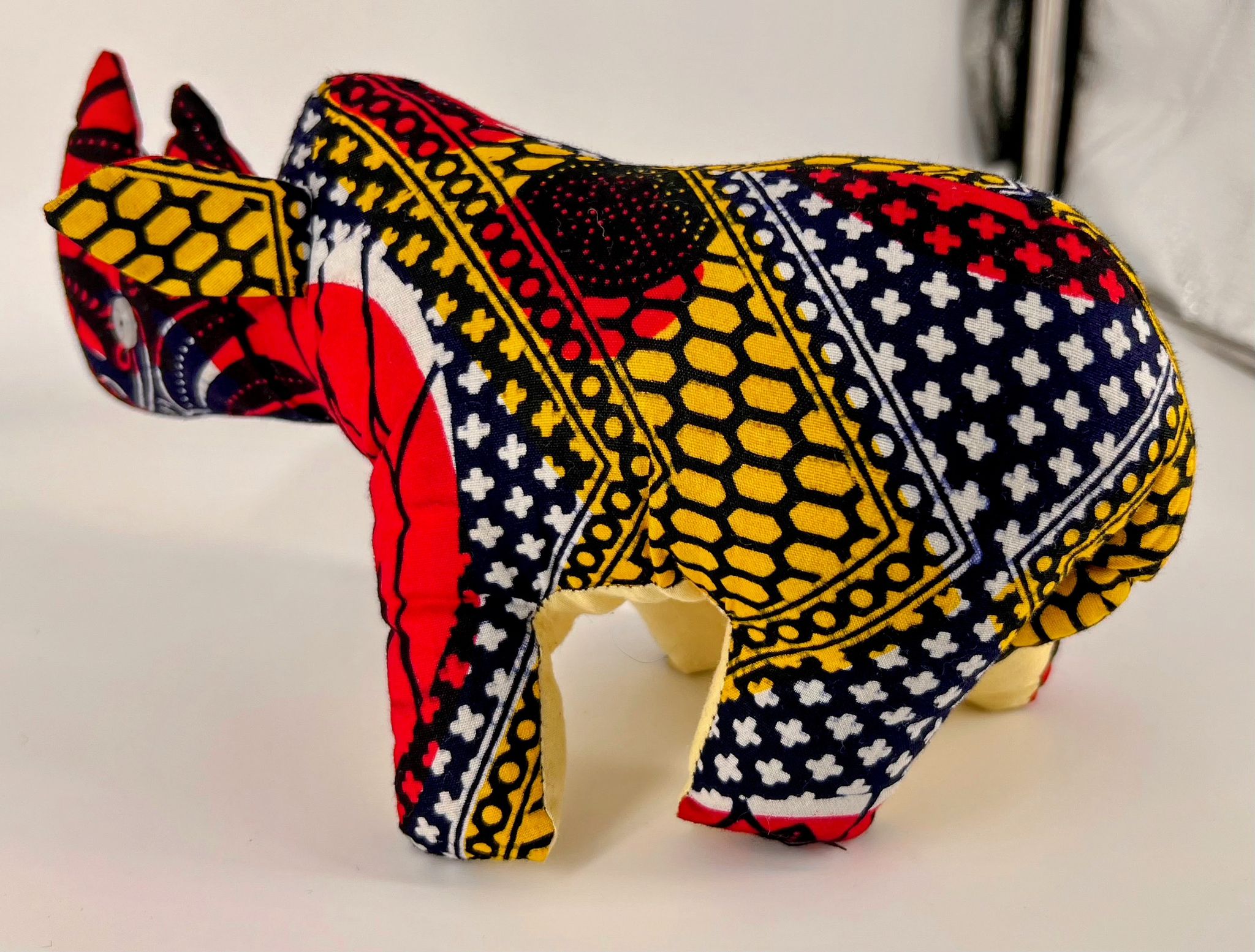 Stuffed Animal Rhino, African print - Image 4