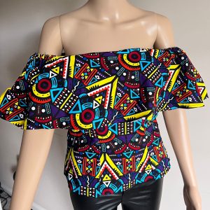 Ankara Off Shoulder Top, Afrocentric Blouse