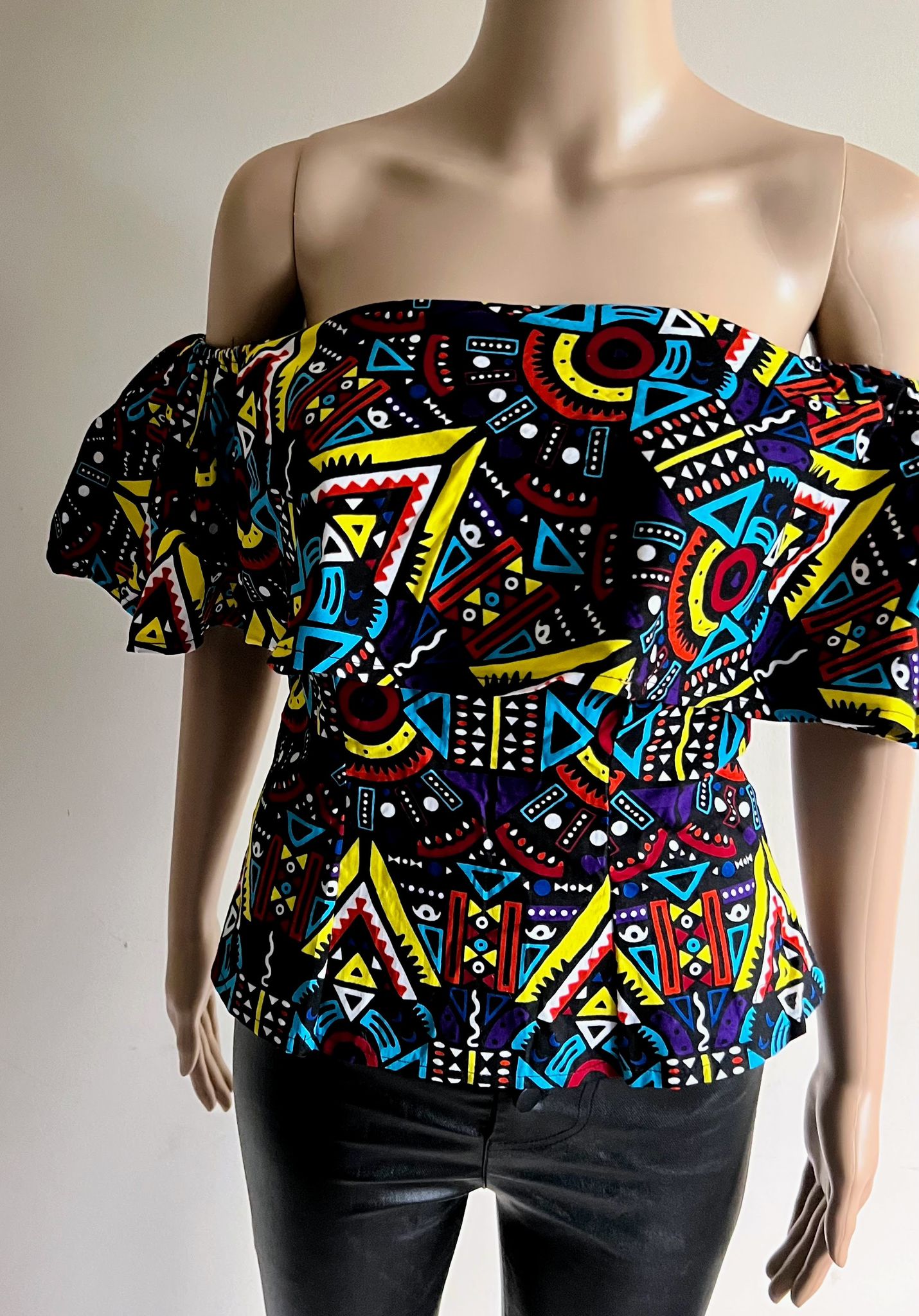 Ankara Off Shoulder Top, Afrocentric Blouse - Image 7