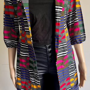 African Print Trench Coat