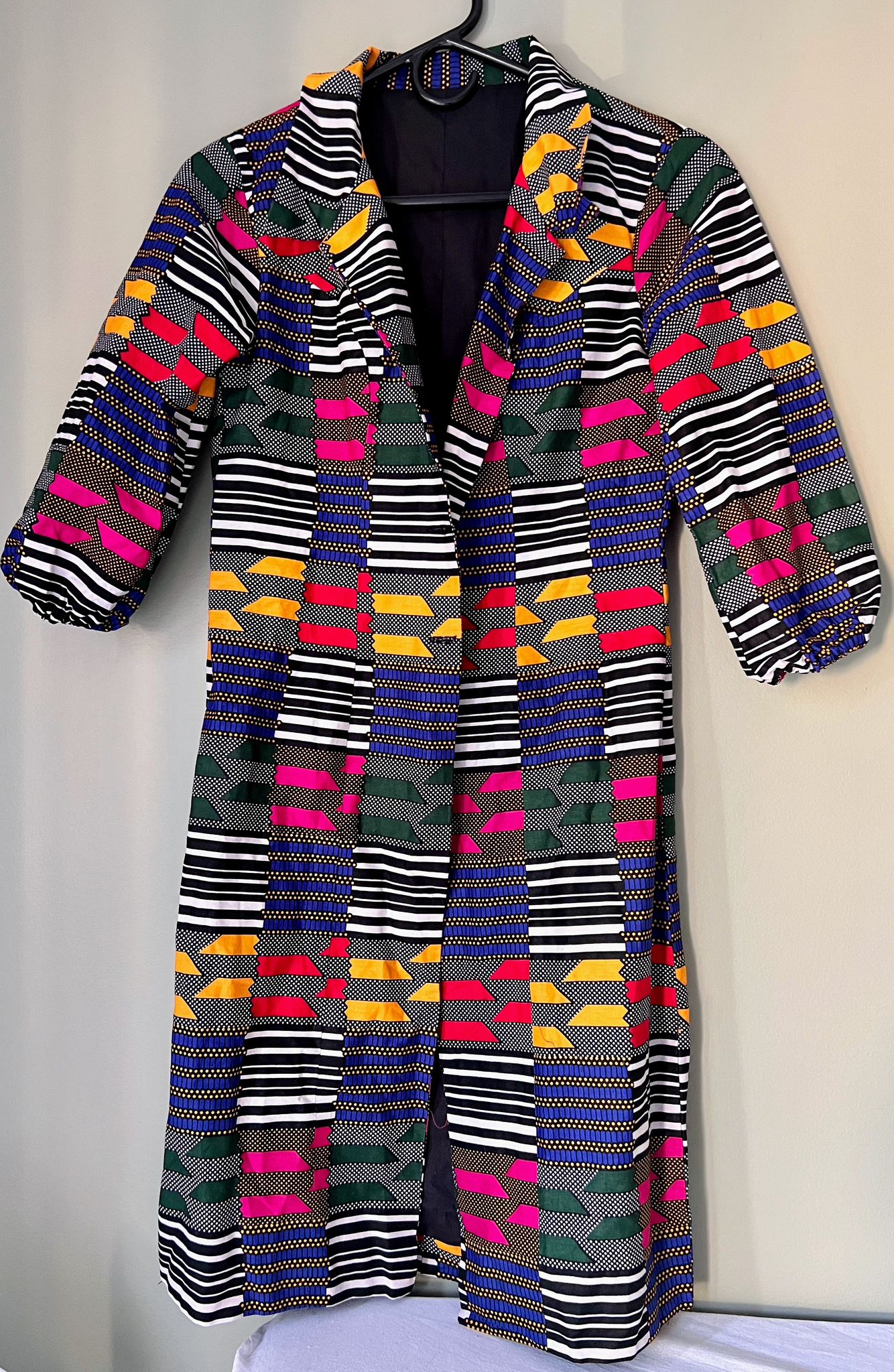 African Print Trench Coat - Image 3