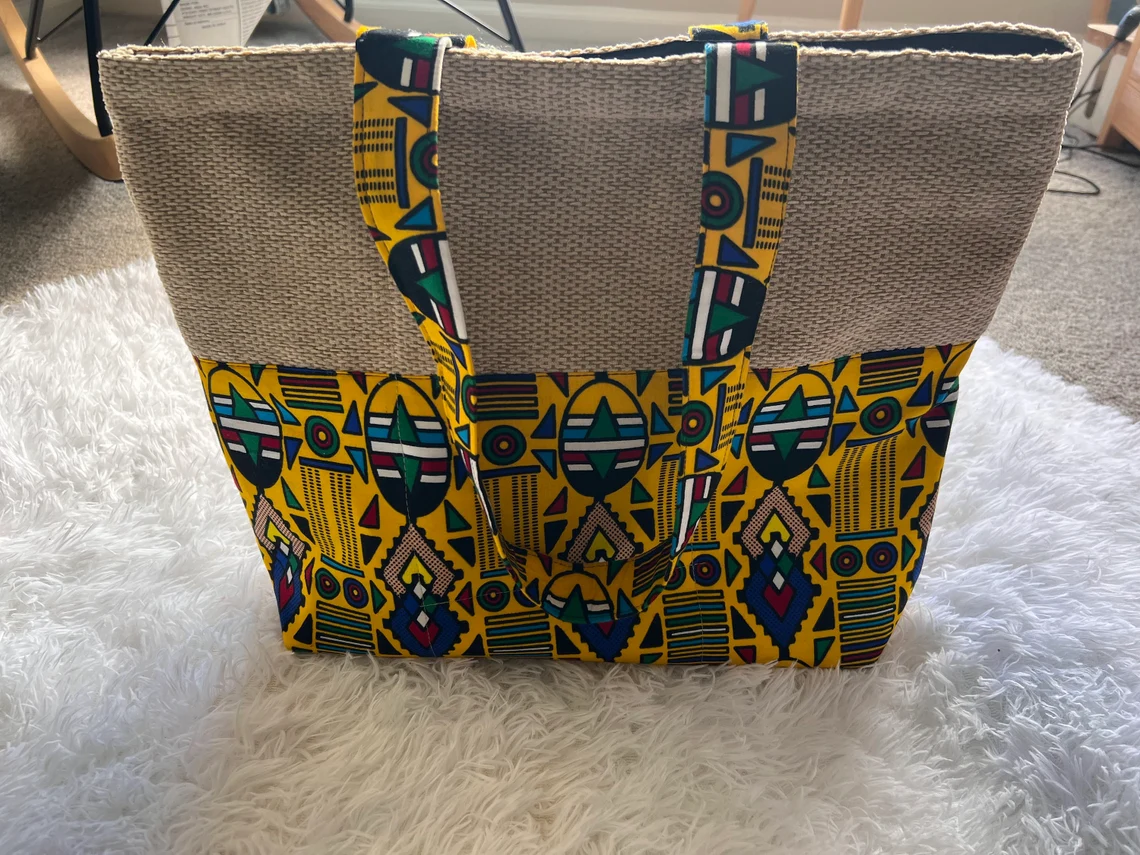 Tote Shoulder Bag, African Print Tote - Image 7