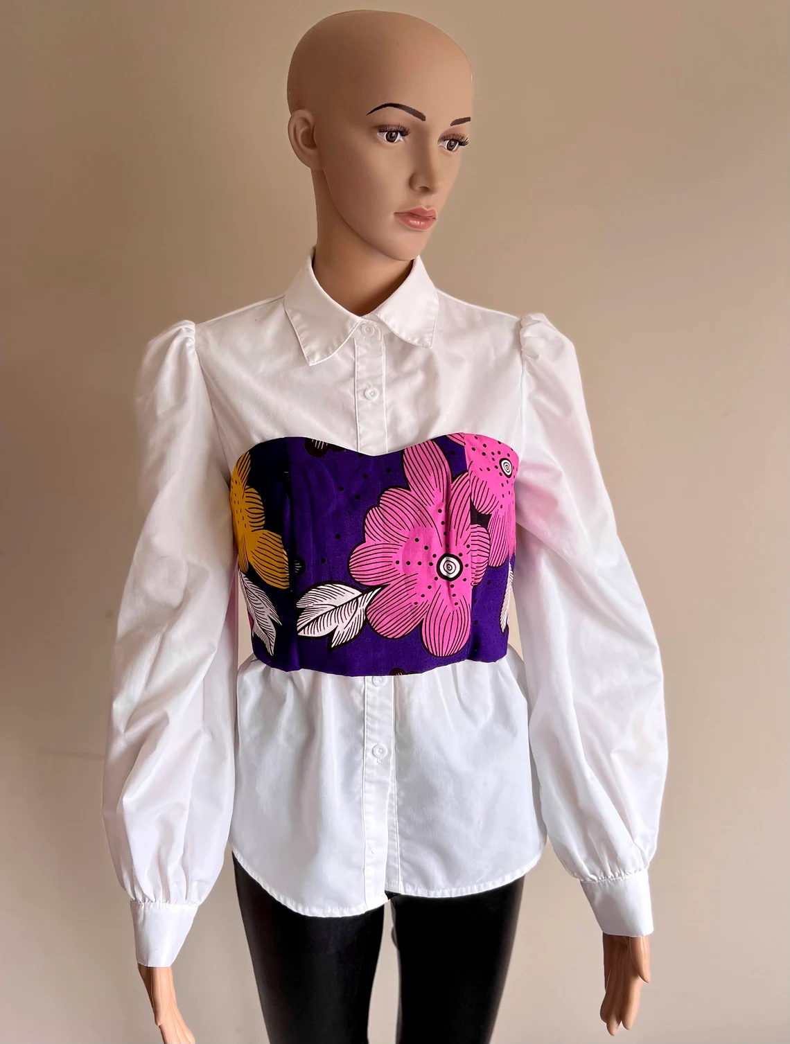 Crop Top 2 in 1, TAfrican Print Crop Tube Top - Image 7