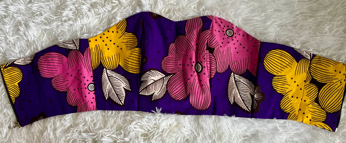 Crop Top 2 in 1, TAfrican Print Crop Tube Top - Image 8