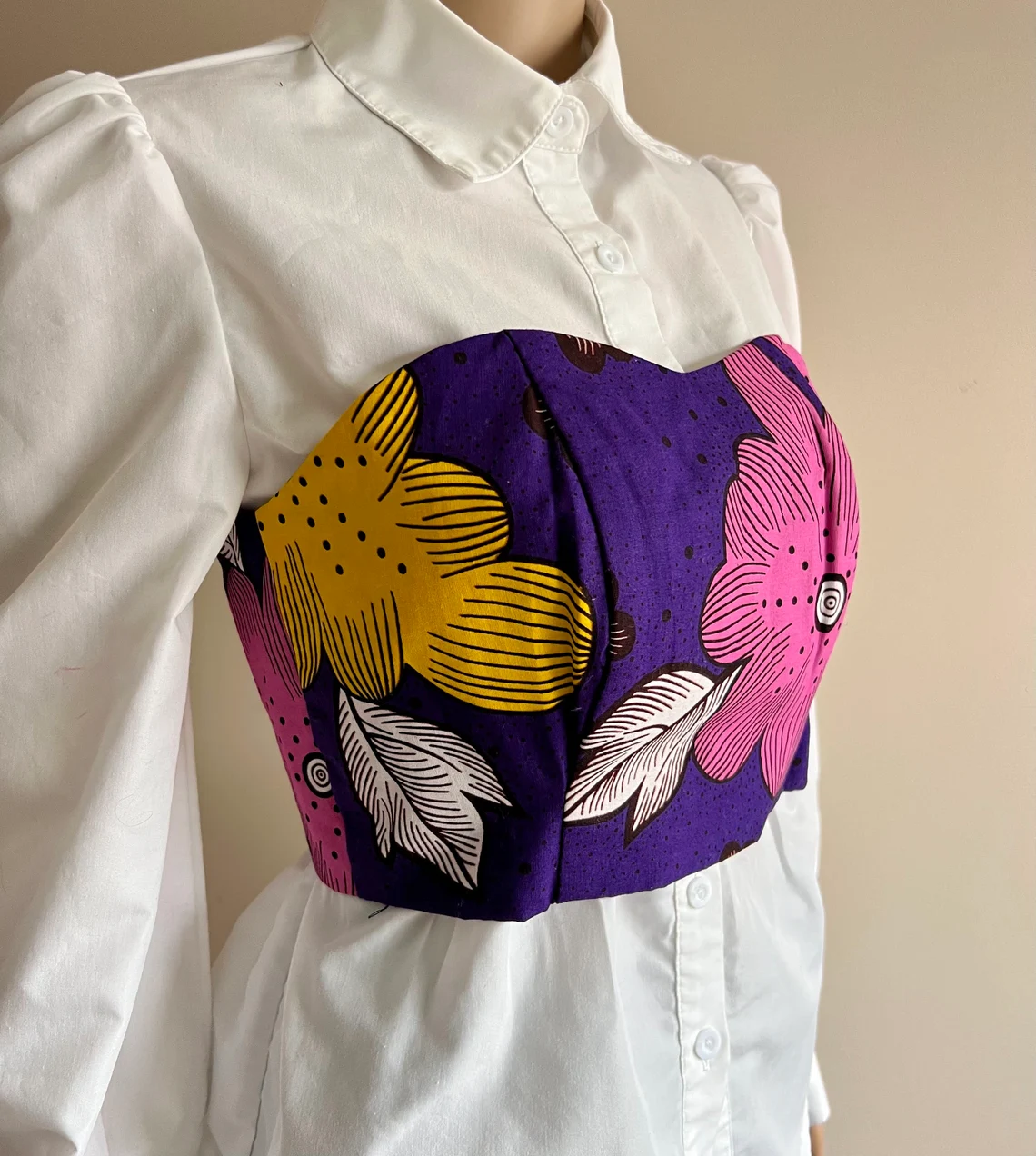 Crop Top 2 in 1, TAfrican Print Crop Tube Top - Image 5
