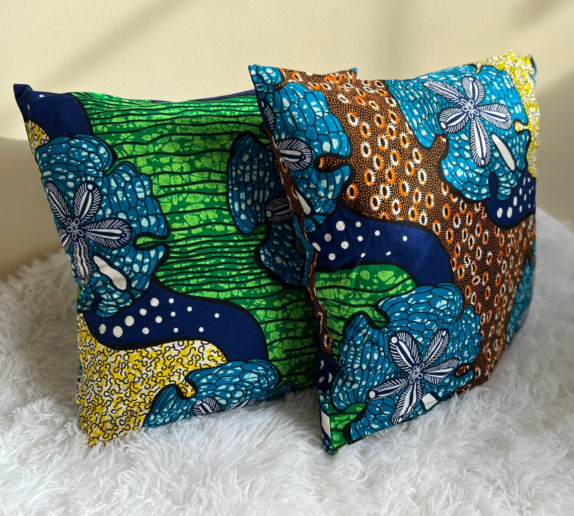 African Print Pillow Cover, Decorative Pillow Covers - Image 9