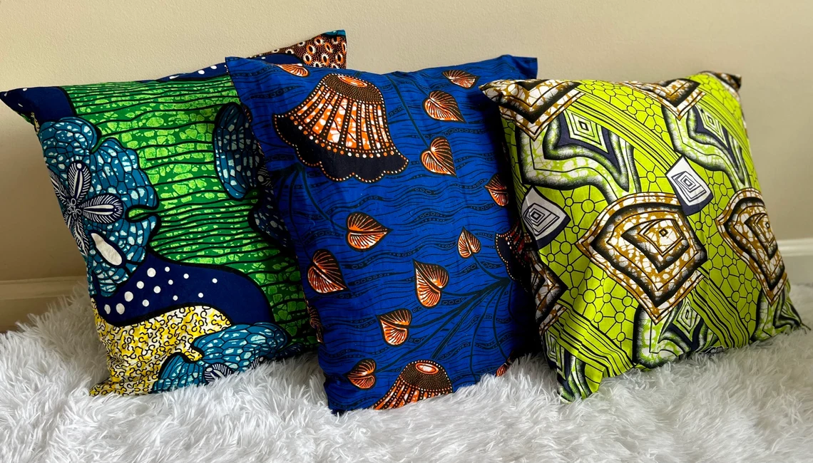 African Print Pillow Cover, Decorative Pillow Covers - Image 6