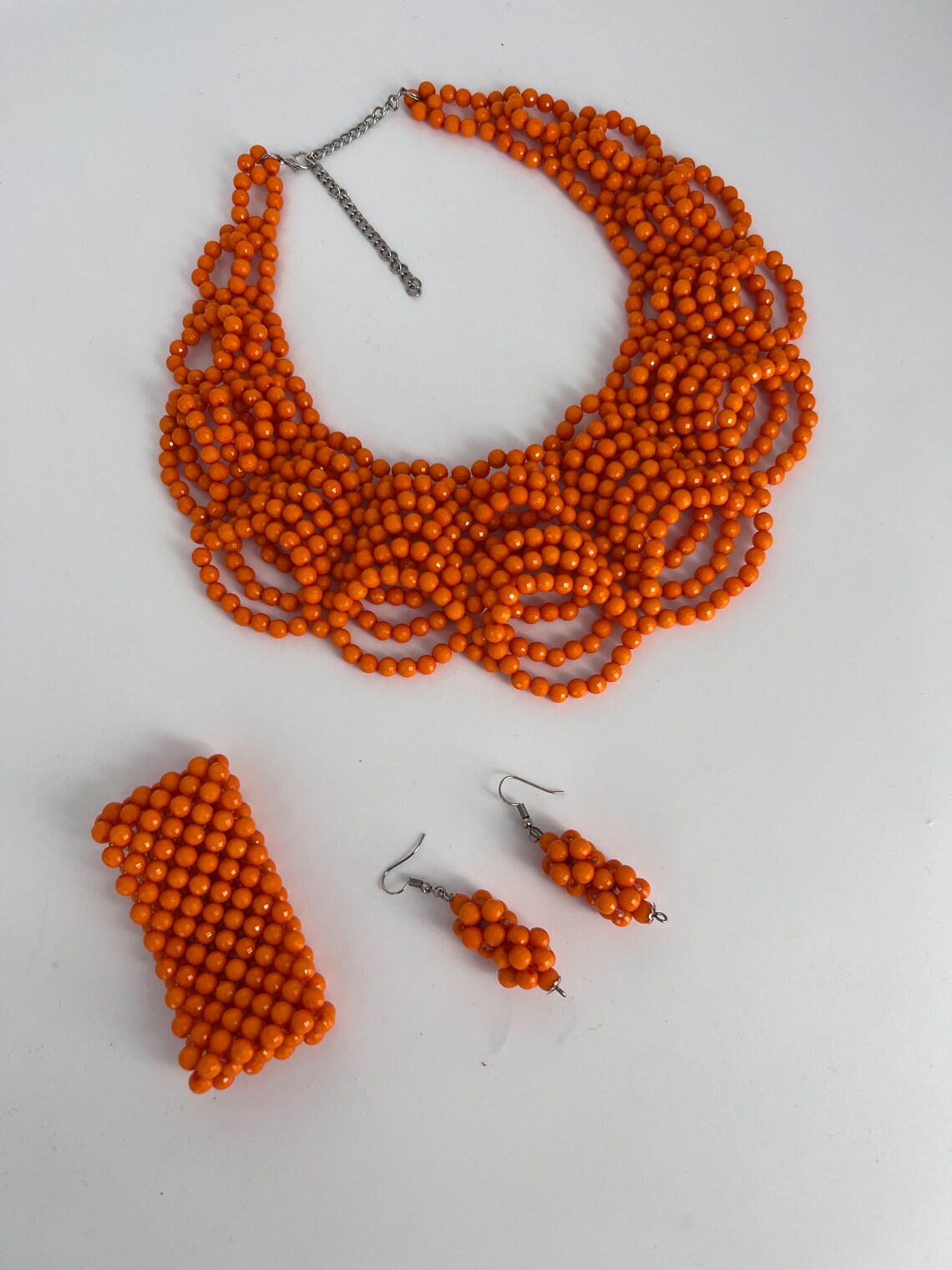 Beaded Necklace, 4pcs Necklace Set