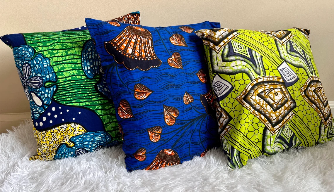 African Print Pillow Cover, Decorative Pillow Covers