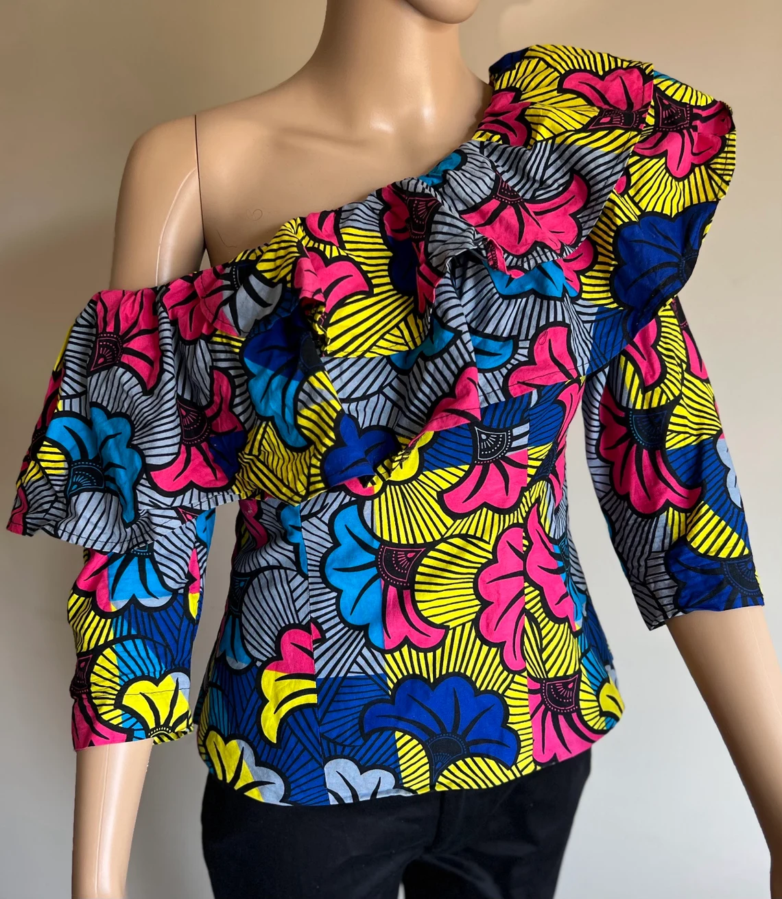 One Shoulder 3/4 Sleeve Top - Image 10