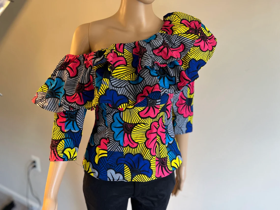 One Shoulder 3/4 Sleeve Top - Image 9