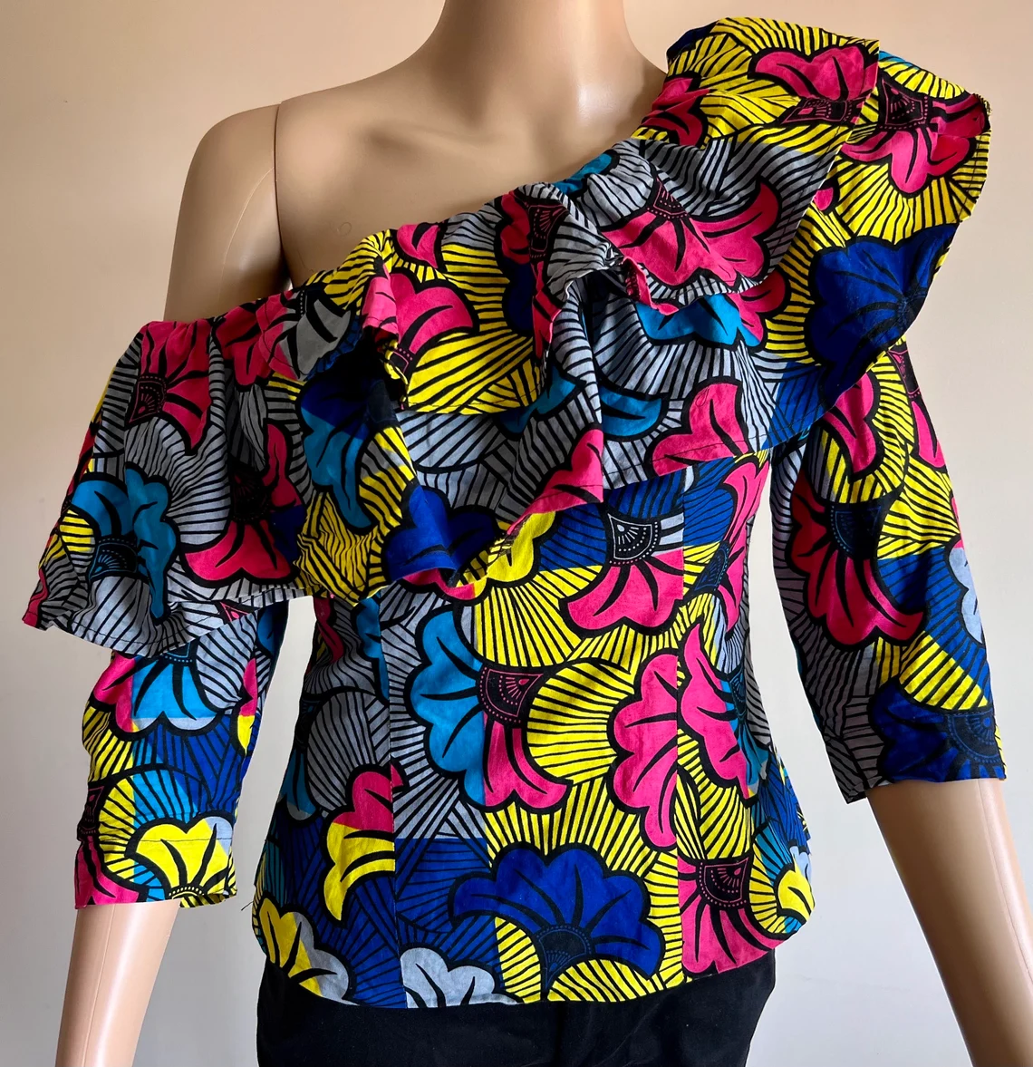 One Shoulder 3/4 Sleeve Top - Image 8