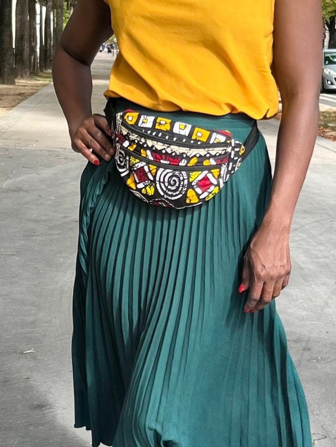 Fabric Fanny Pack, African Print Fanny Pack - Image 3