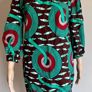 African Print Off Shoulder Dress