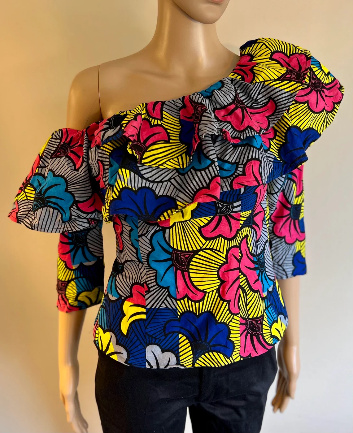 One Shoulder 3/4 Sleeve Top - Image 6
