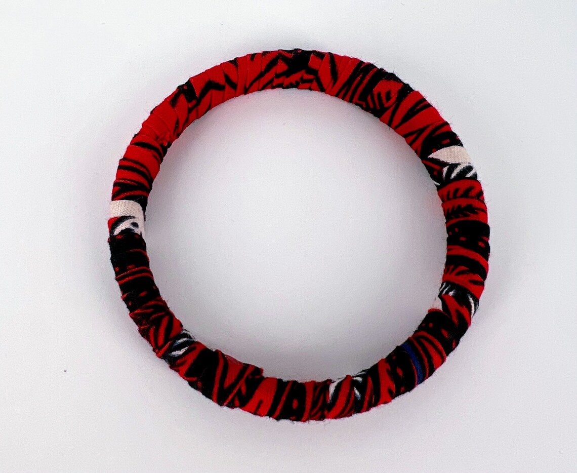 Ankara fabric Bracelet, African Print Bracelet - Image 5