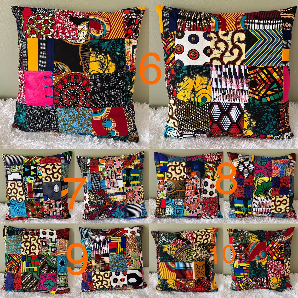 Patchwork Pillow Cover, African Print Pillow Covers - Image 11