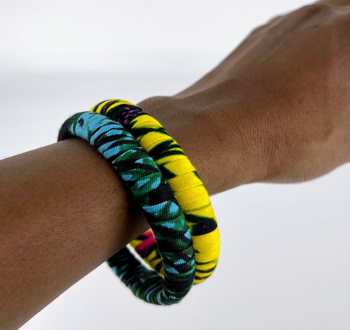 Ankara fabric Bracelet, African Print Bracelet - Image 8