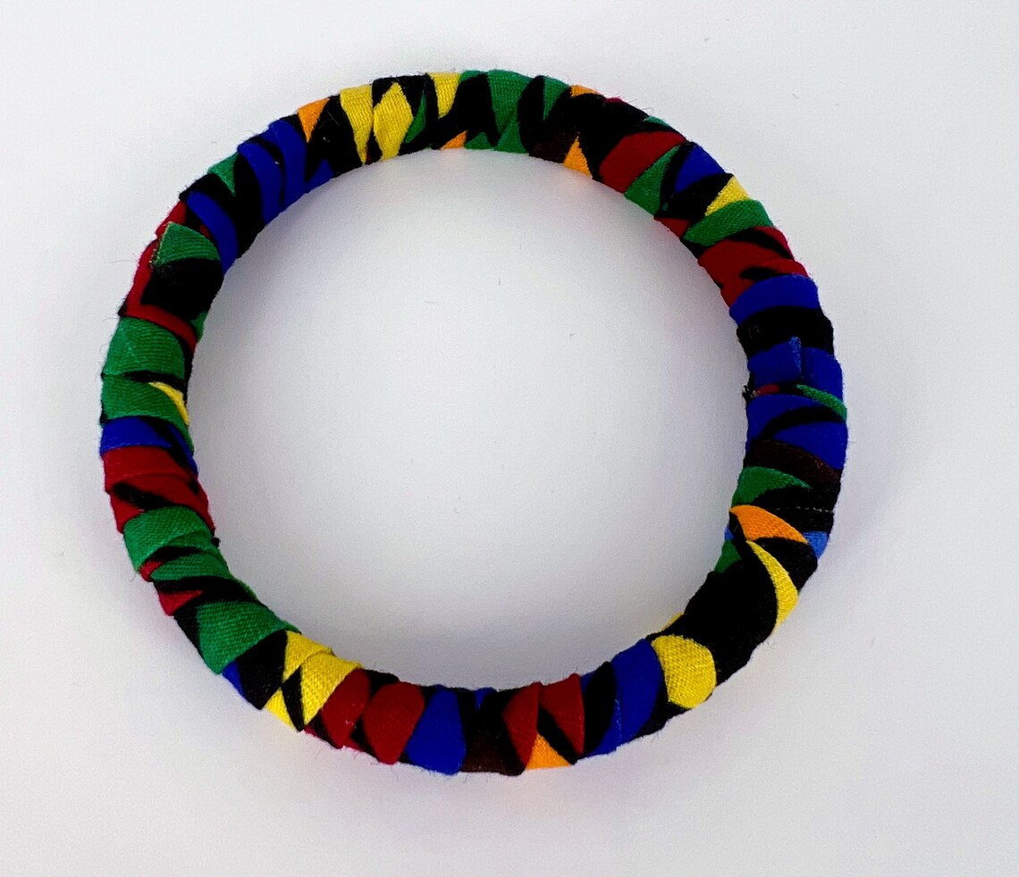 Ankara fabric Bracelet, African Print Bracelet - Image 4