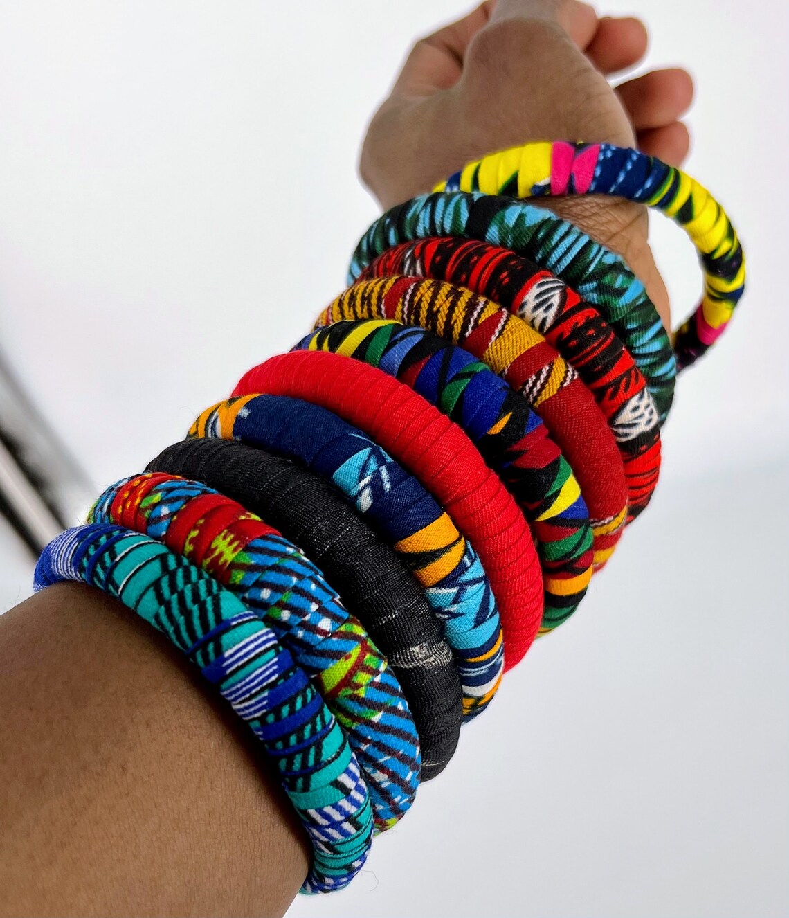 Ankara fabric Bracelet, African Print Bracelet - Image 3