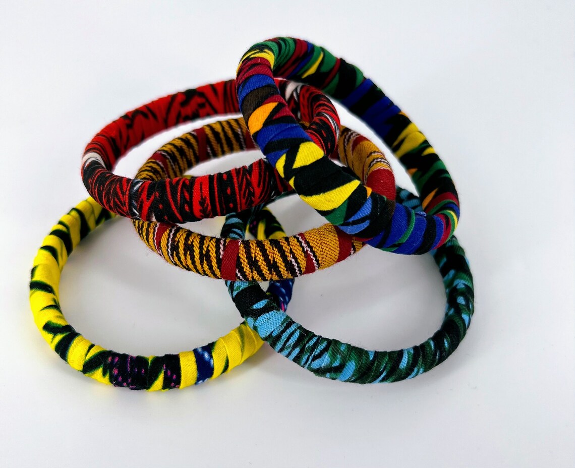 Ankara fabric Bracelet, African Print Bracelet