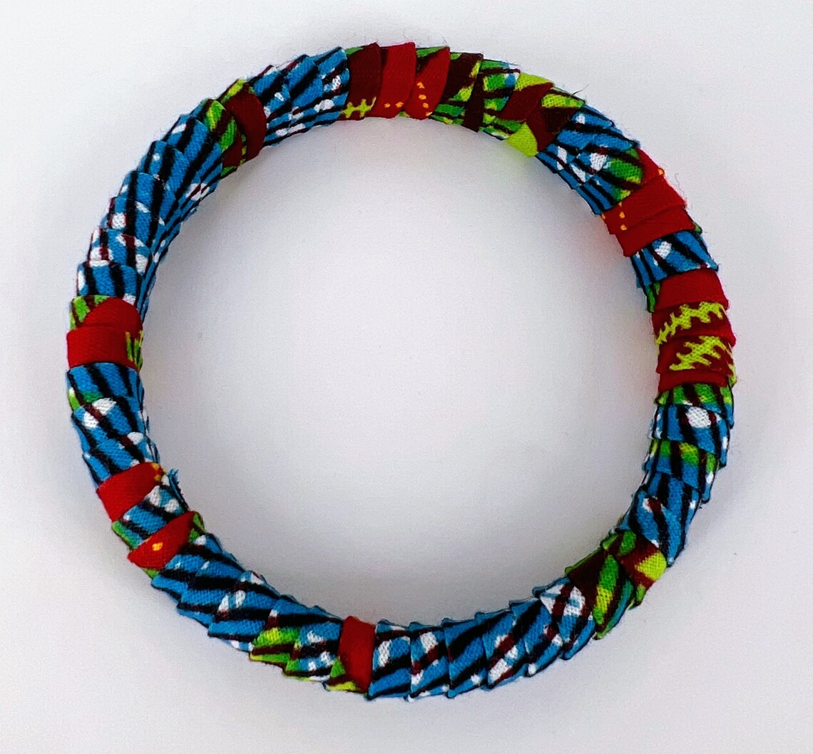 Ankara fabric Bracelet, African Print Bracelet - Image 7