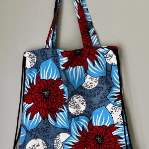 African Print Drawstring Tote Bag